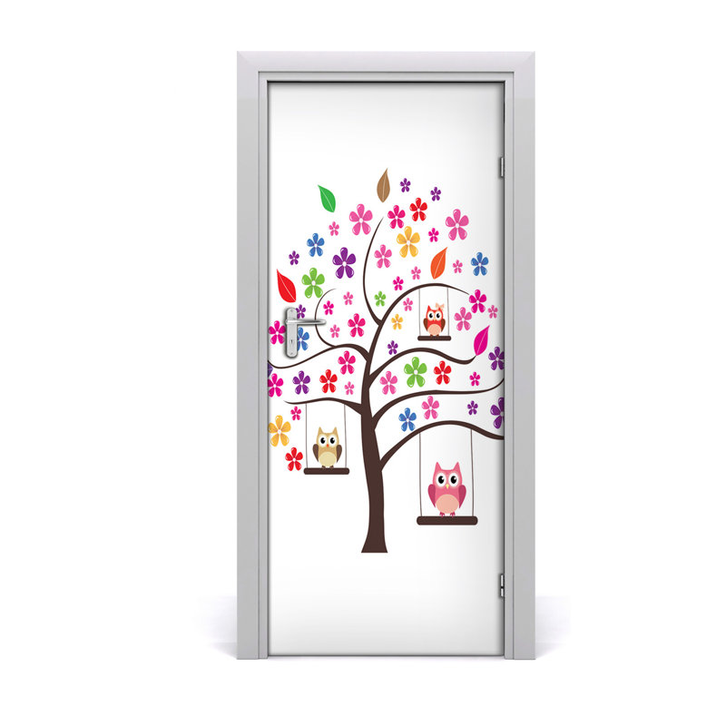 Owls Swings Door Decal, 205cm H x 85cm W
