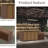 Vintage Bar Counter with Wine Storage, Lockable Drawers & Glass Hooks-112762893