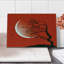 Ambesonne Nature, planche à découper en verre trempé, scène numérique, lune, rouge, noir, blanc