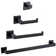 4 - Piece Bathroom Hardware Set Square Towel Holder Set Towel Bar Toilet Paper Holder Towel Hooks