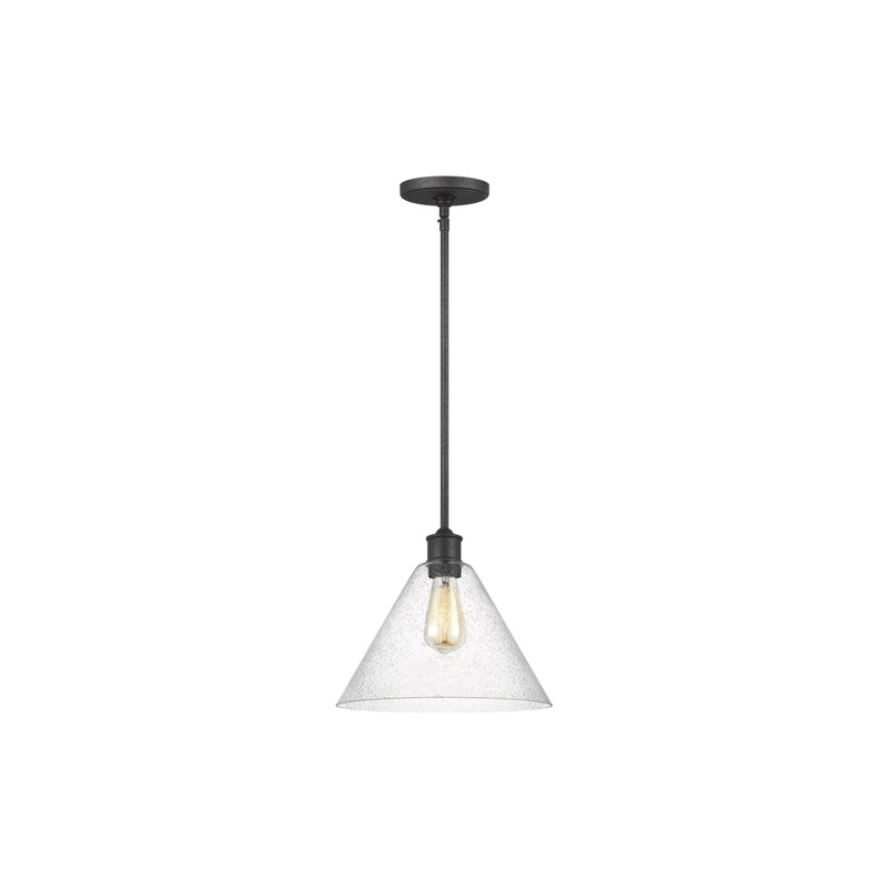 Luminaire suspendu conique 1 lumière Agnew, Noir minuit