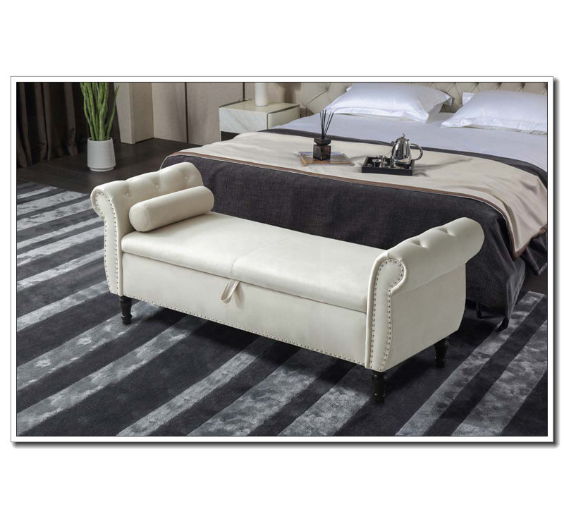 63 po. Velours 63 po. Rangement multifonctionnel., Beige