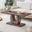 Table basse rectangulaire en bois aggloméré à texture moderne et minimaliste