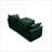 Sofas 2-Seater with Ottoman, Retro-Modern for Small Living Spaces | Sage Green | Corduroy-1621820365