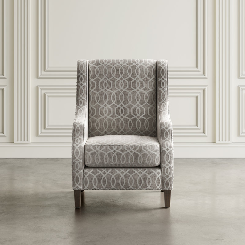 Delaplaine Upholstered Wingback Chair, Dove Gray