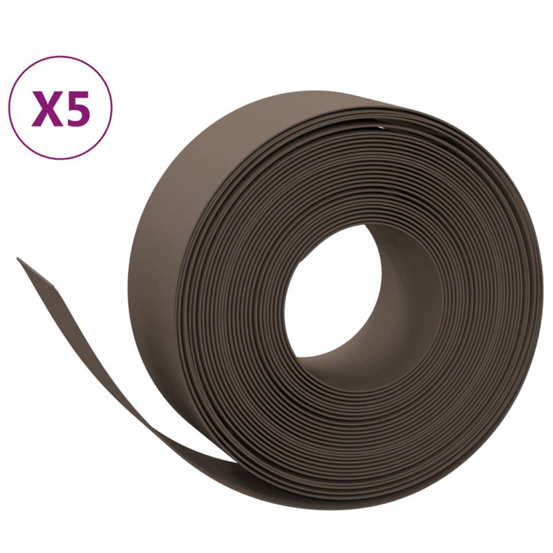 Ayobola 5000 cm W Lawn Edging Fencing, 50 x 0.2m, Brown