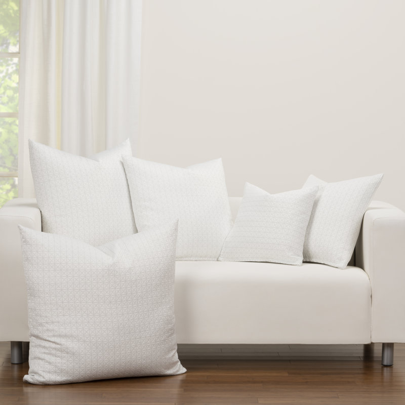 Manuscript Silver Geometric Throw Pillow, 20" x 20", Polyester/Polyfill