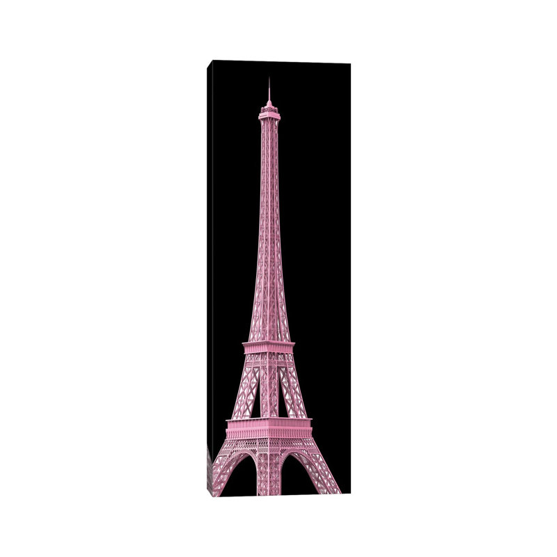 Pink Paris I 1 Piece Wrapped Canvas Panoramic Wall Art, 152.4 cm H x 50.8 cm W x 3.175 cm D