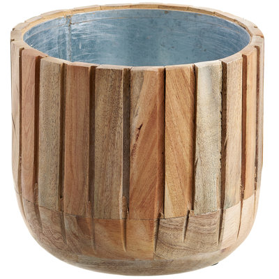 6"HX7"D WOOD PLANTER BR