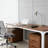 Rectangular Computer Desk With Wood Brown Top And White Metal Base For Home Work Area-1658287502