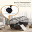 Parc pour petits animaux - cage avec aire de pliage pliable pour cochons d'Inde, compact par intérieur en acier noir