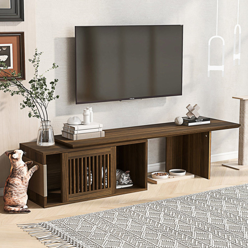 Console télé, meuble télé Mid-Century Morden avec table extensible