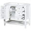 Meuble-lavabo de 36 po en blanc avec lavabo en bois massif et céramique, une armoire, trois tiroirs, finition peinte, autoportant, assemblage sous le comptoir requis, couleur blanche, abattant en peuplier / caoutchouc-1697374989