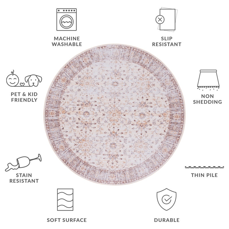 Tapis beige Ziebarth, Rond 6 pi