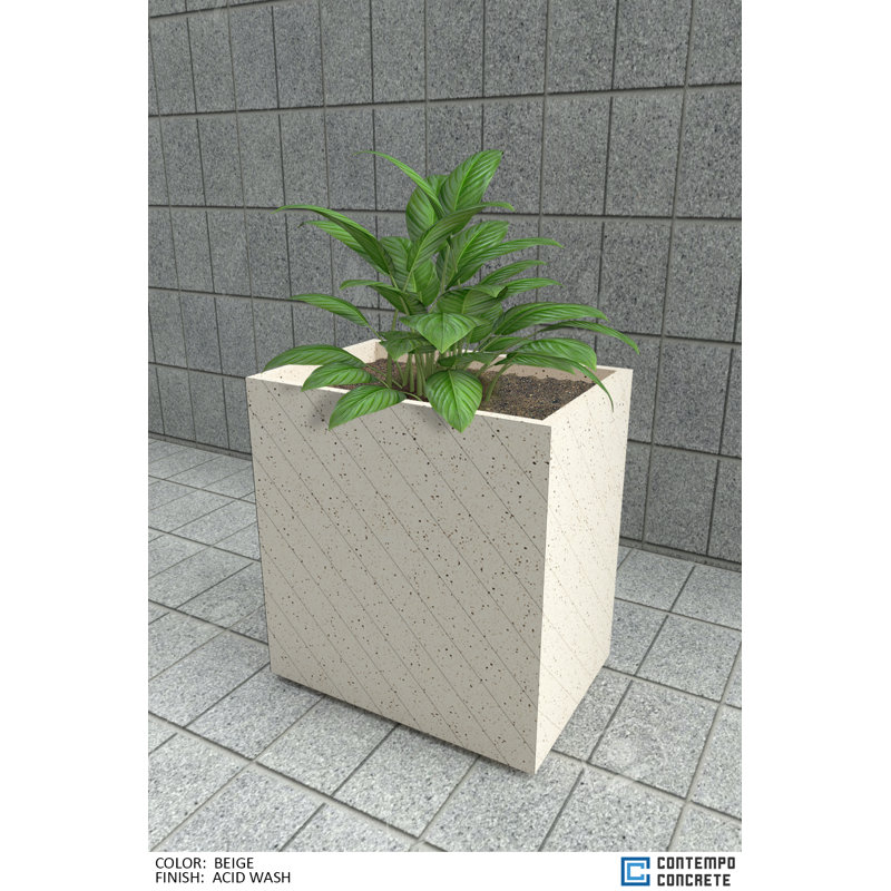  Pot de fleurs fait à la main, Beige délavé à l'acide