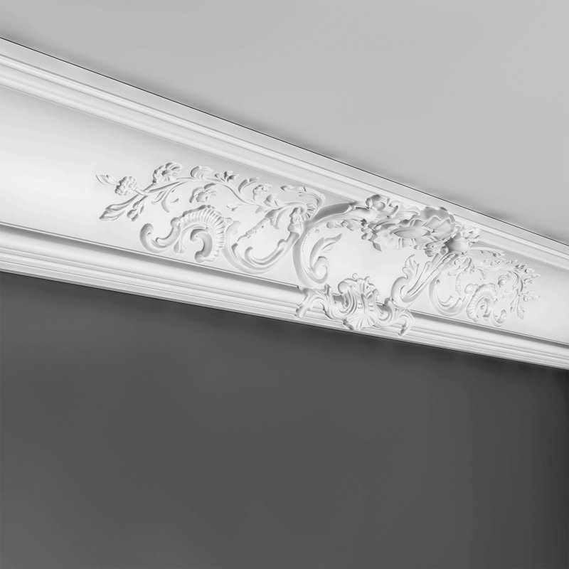ORAC DECOR 7-1/4 in. x 7-1/4 in. x 78-3/4 in. Acanthus Leaves Primed White High Density Polyurethane Crown Moulding