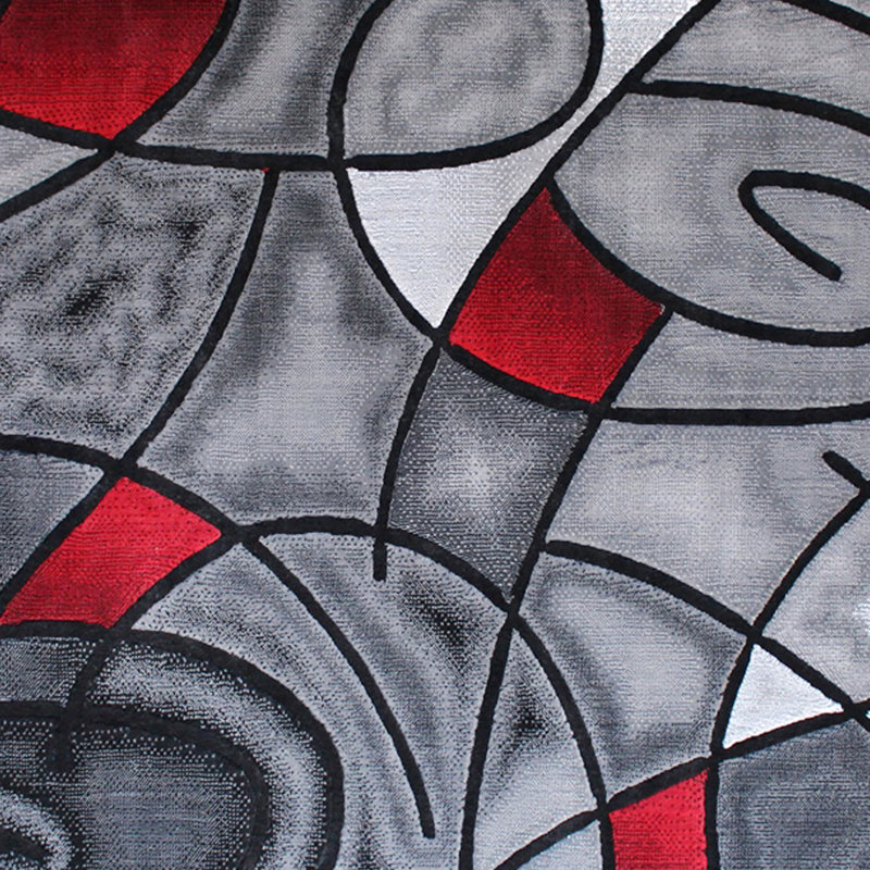 Tapis décoratif en oléfine à motif abstrait moderne Sioar, Rectangle 8 pi x 10 pi