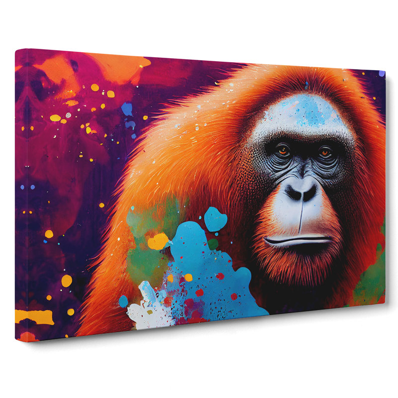 Orangutan Splash Vol.1 Abstract - Wrapped Canvas, 40cm H x 60cm W x 3cm D