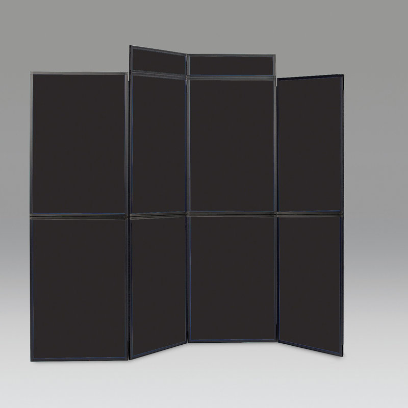 BusyFold Free-Standing Bulletin Board 220cm H x 210cm W, Black