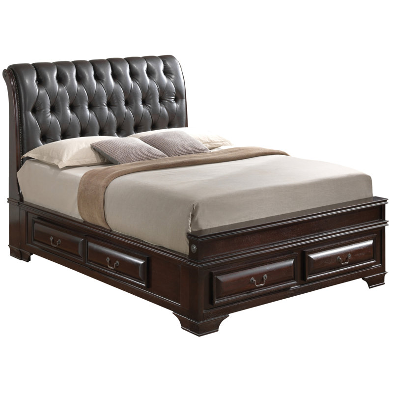 Elegant Storage Bed, Queen, Cappuccino