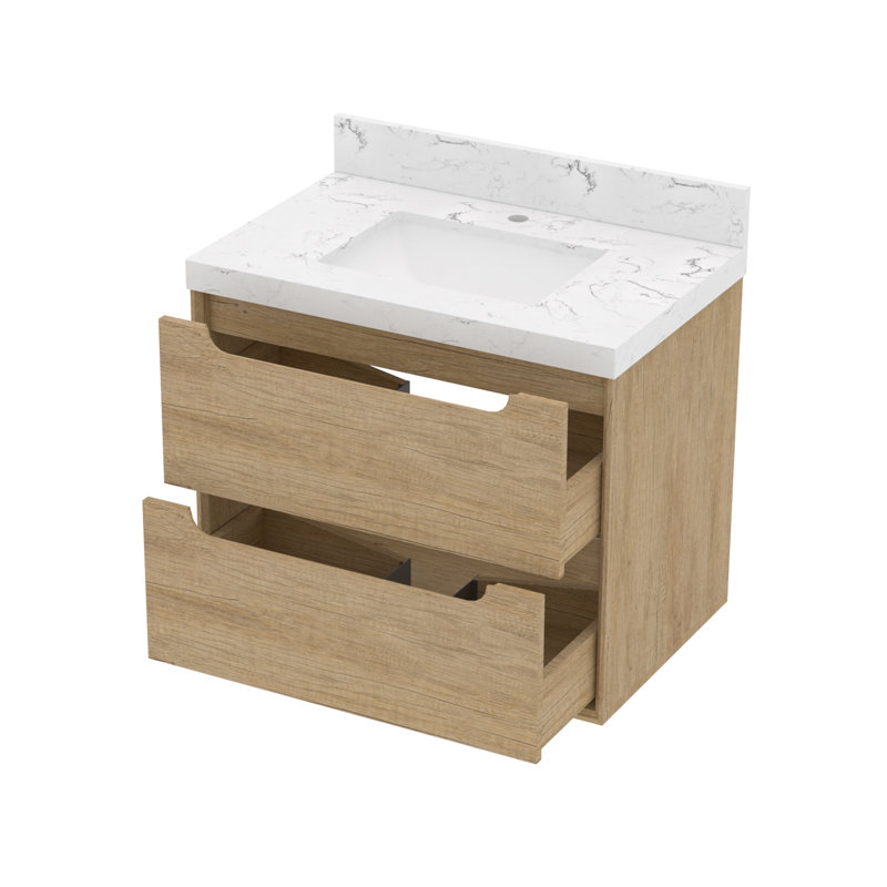 Ensemble de meuble-lavabo mural 30 po avec lavabo Dyerville
