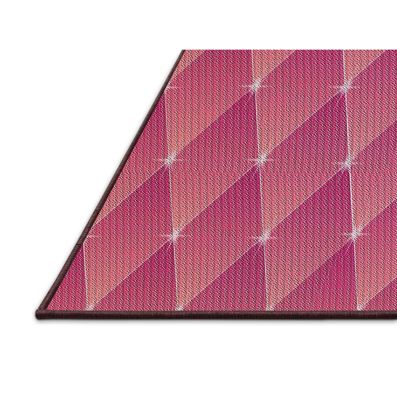 Tapis de zone rose à motif, Rectangle 8 pi x 10 pi