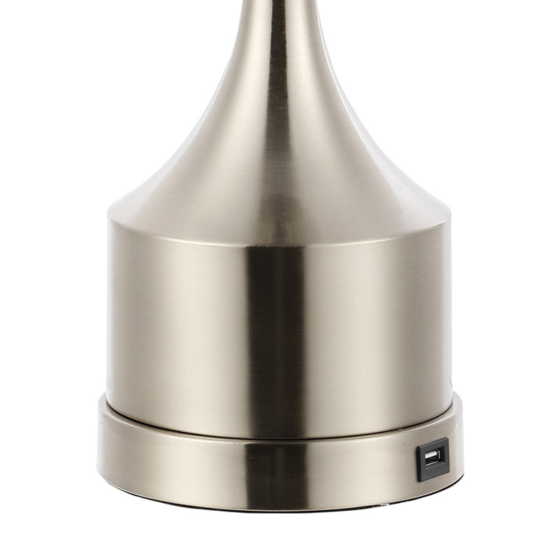 Cooper USB Table Lamp, Nickel