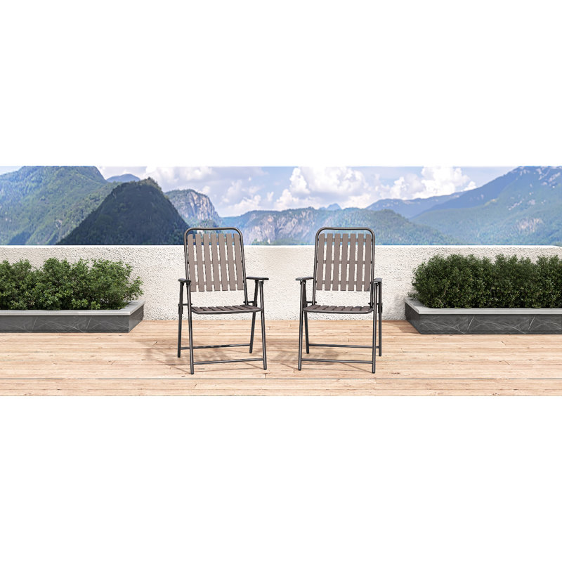 2 chaises pliantes d'une capacité de 350 lb, résistantes aux intempéries, assemblage nul, plat pour table en verre et cabanon, support, protection, installation rapide sur petit jardin