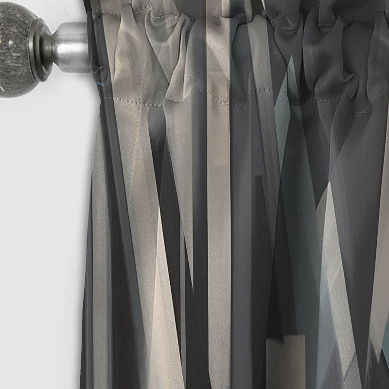 Mid Century Chromatics V - Rideau abstrait Mid-Century - Rideau occultant abstrait - 1 panneau, L 52 po x L 63 po