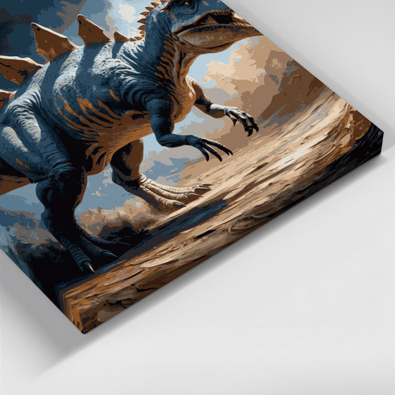 «Dinosaur Euoplocephalus», art mural sur toile grise, H 12 po x l 12 po