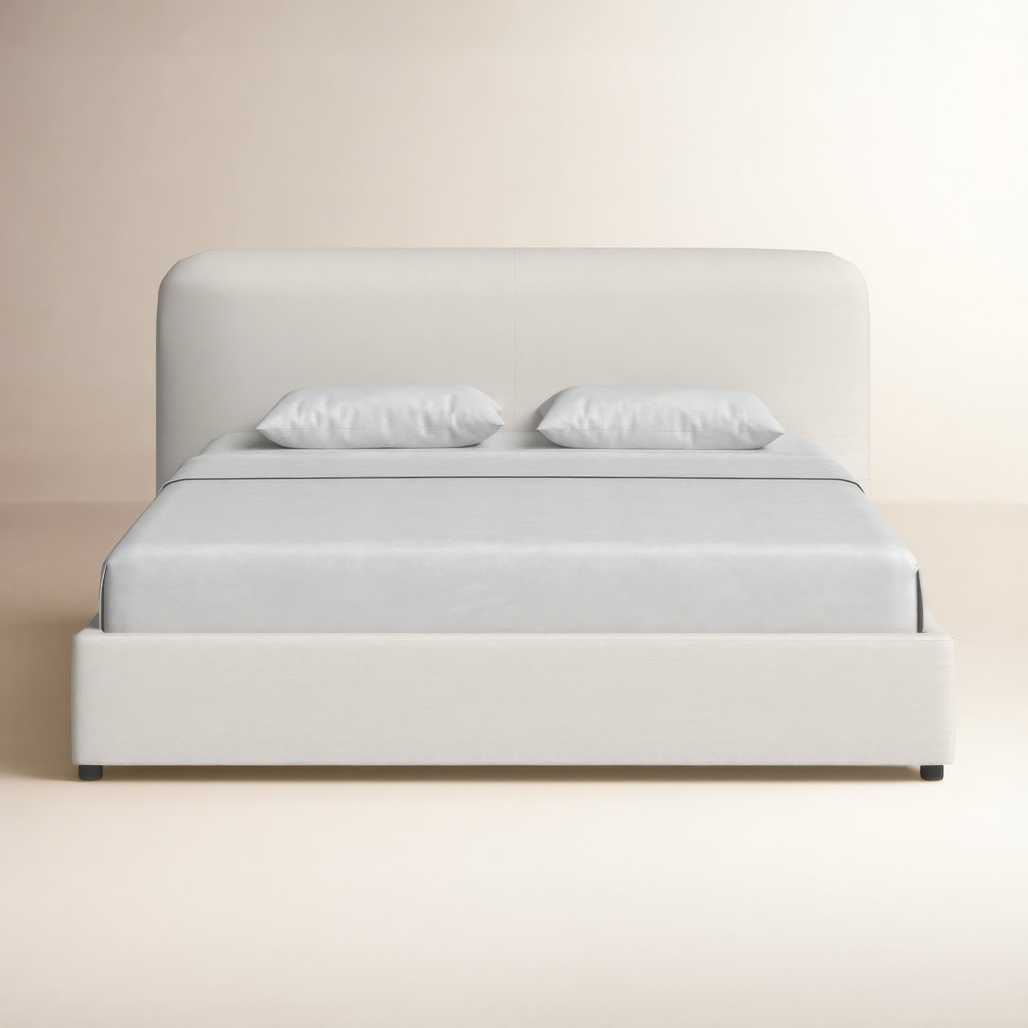 Crosby Upholstered Bed, Beige Basketweave, Queen