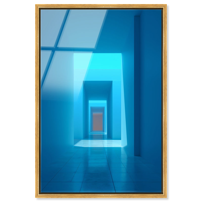 Cerulean Corridor II Print, 31"H x 21"W, Gold Floater Frame