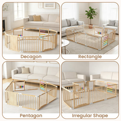 Parc pour bébé pliable avec barrière de sécurité, aire de jeu pour tout-petits avec filet respirant pour une utilisation intérieure et extérieure, disponible en plusieurs tailles