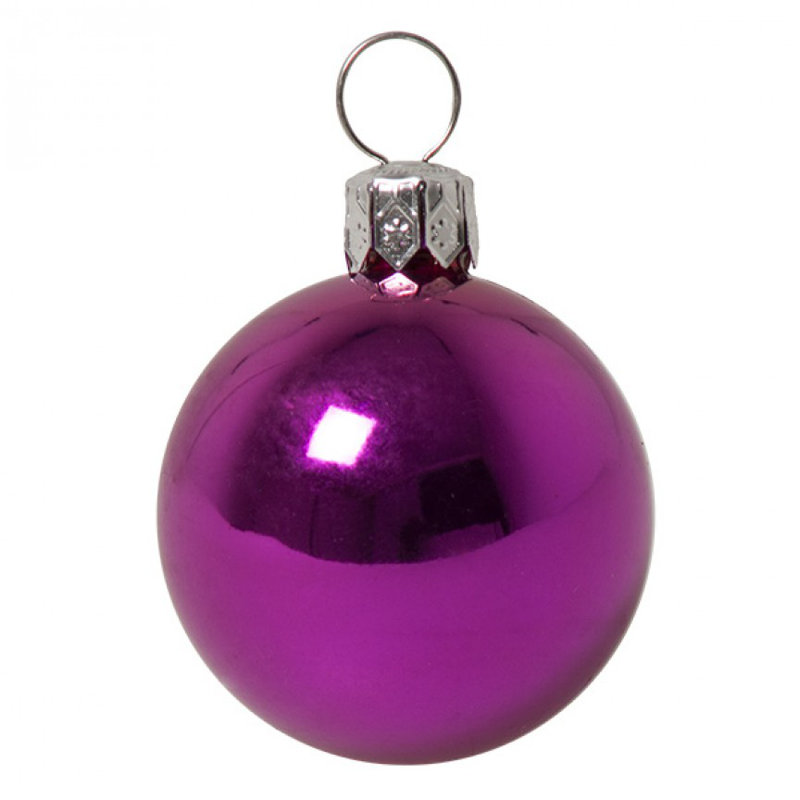 Bauble, Cerise Pink Shiny, 4cm H x 4cm W x 4cm D