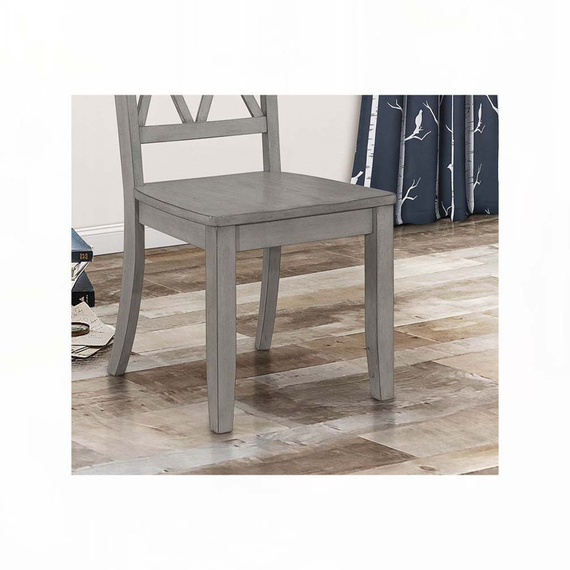 Ensemble de chaises de salle à manger avec dossier Double-X, 4 pieds, Gris