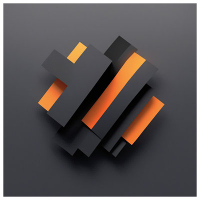 Black Orange Geometric Shapes Comforter