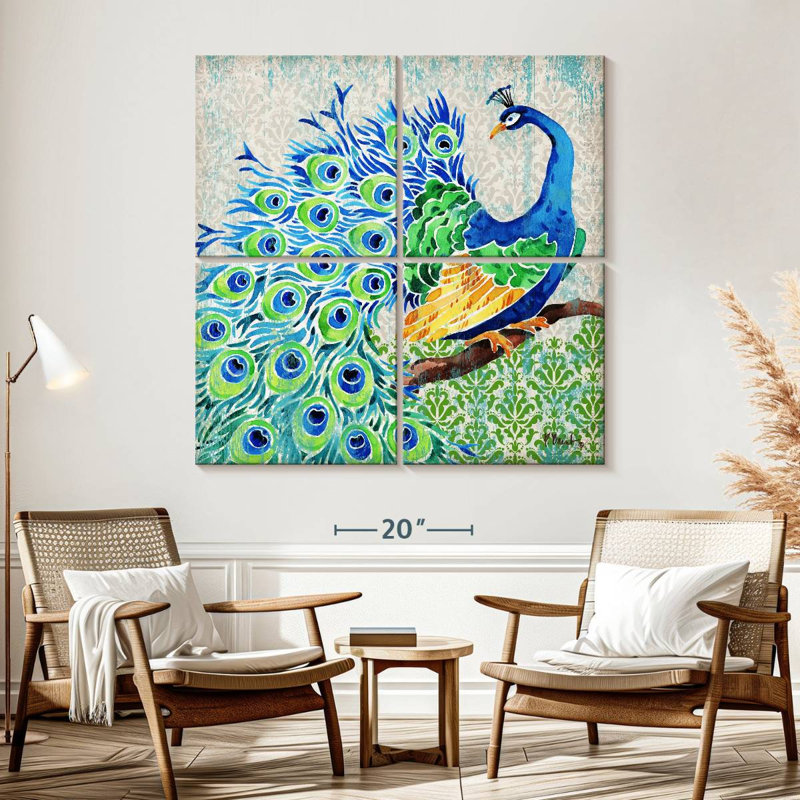 Brampt Patterned Peacock I, 57" H x 57" W
