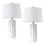 Lampes de table 22,5 po en céramique blanche moderne avec abat-jour blanc