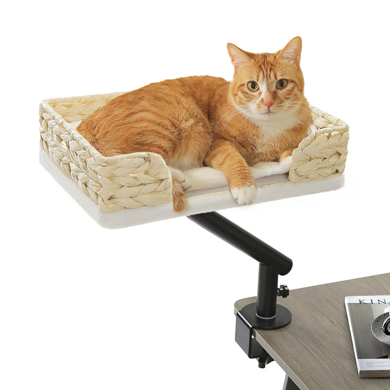 360° Rotating Rattan Desktop Cat Hammock