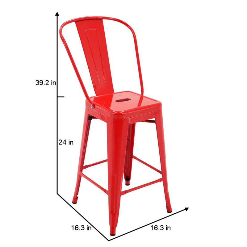 Nostrand Bar Stool, Red, 30.3''
