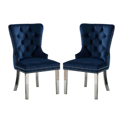 Wingback Dining Chairs with Button Tufted Back