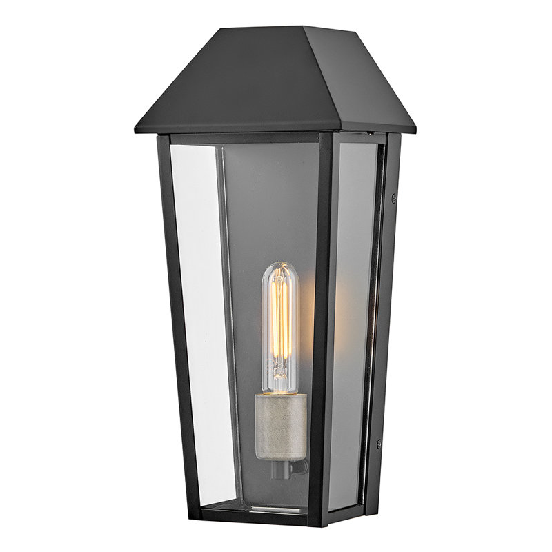 Lanterne murale d'extérieur avec verre transparent, H 15,25 po x l 7 po x P 5,50 po