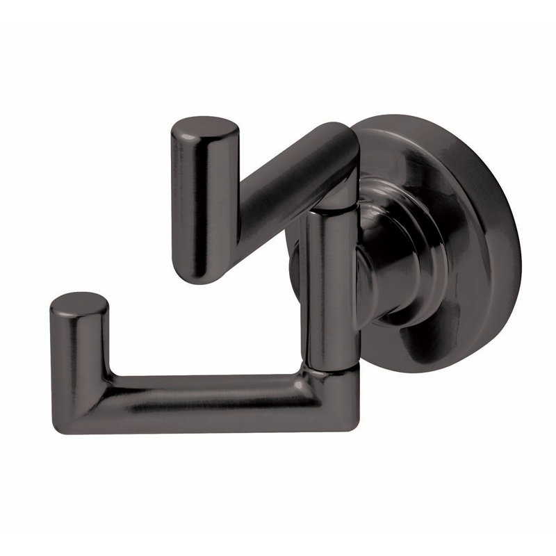 Neo Wall Mounted Double Mounted Robe Hook, Matte Black