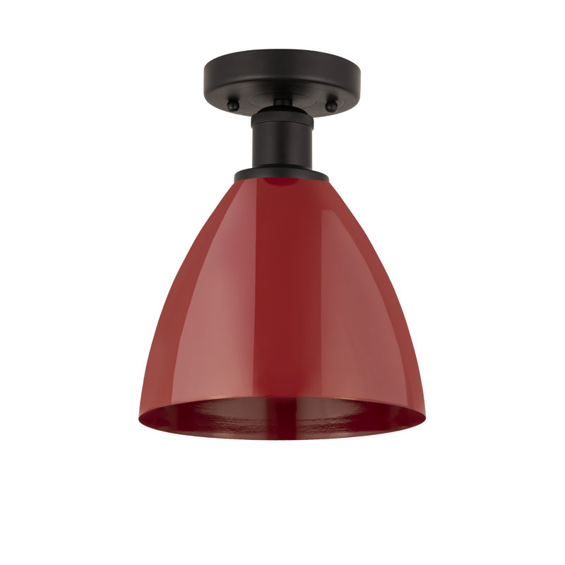 Plafonnier semi-encastré Amylee, Rouge, Bronze huilé, H 9,63 po x l 7,5 po x P 7,5 po