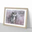 Horned Owl in Pink & Lilac in Abstract - Picture Frame Painting Print-55763810-55763807