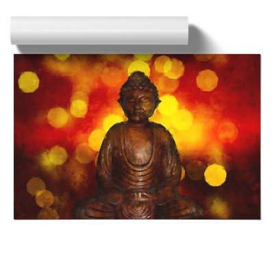 Buddha Statue Painting - Frameless Print