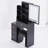 29.2" Small Size Left Bedside Cabinet Vanity Table + Cushioned Stool-2049592969