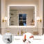 Wall-mounted Mirror with Lights – Frameless, Infinite Dimming, Anti-Fog, 3 Light Modes, Built-in Bluetooth-606773986-606773987