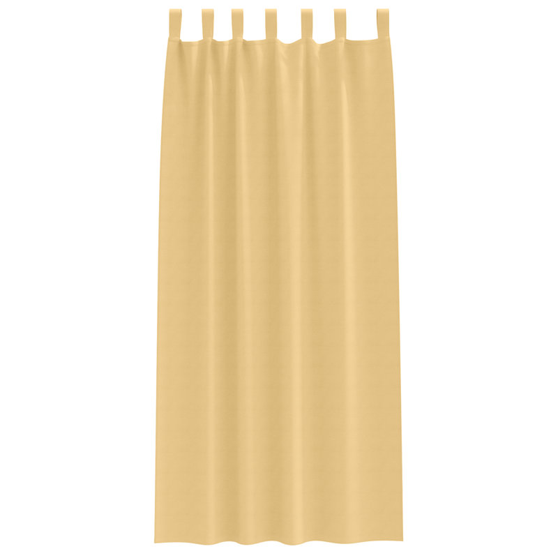 Curtains With Curtains 2 Pcs Polyester, Beige, 140cm Width x 260cm Drop