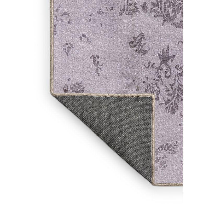 Tapis mauve à motif floral Harriette, Rectangle 5 pi x 7 pi